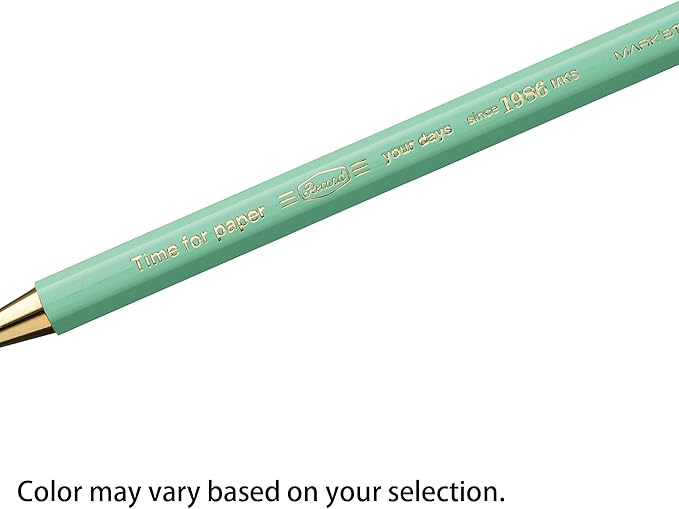 MARK'STYLE Time For Paper – Retro styling Ballpoint Pen, 0.5mm Black Gel Ink, For Office, School, and Journaling | Made in Japan, Refill Included (Green)