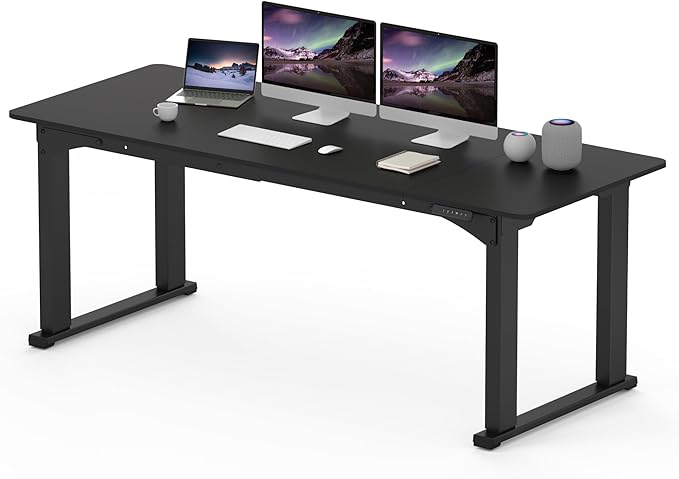 SANODESK 4-Leg Standing Desk, Electric Height Adjustable Desk with Memory Presets for Home Office, Stand up Desk Computer Workstation, 78x32 Inches Black