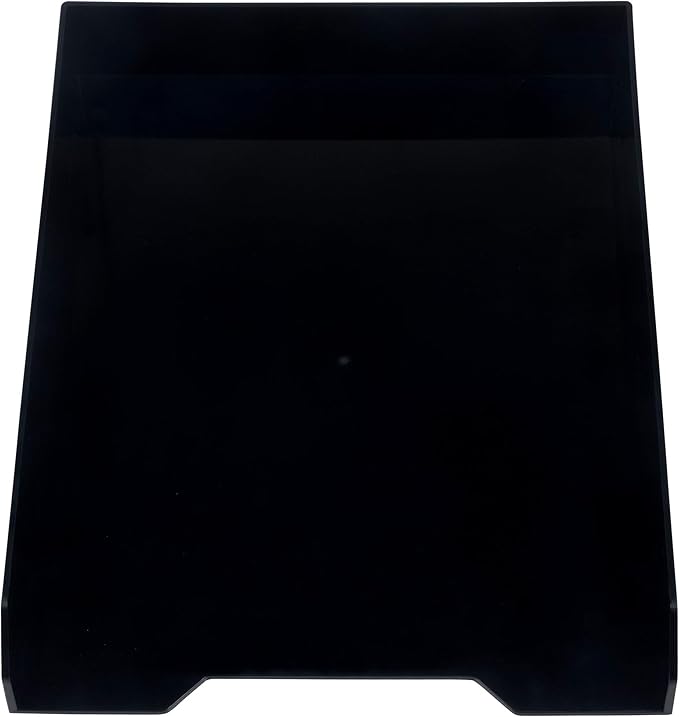 JAM PAPER Stackable Paper Trays - Black - Desktop Document, Letter, & File Organizer Tray - 2/Pack