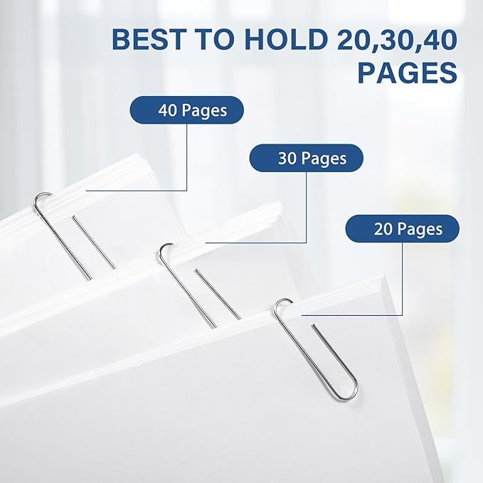 4500 Pcs Paper Clips Bulk Paperclips Medium: 1.3 Inches Paper Clip for Office Supplies Paperwork Students School Home, Paperclip Metal Clips for Paper, 750 Pcs x 6 Boxes, Silver