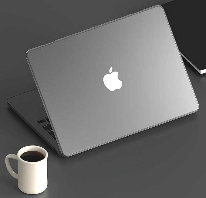 KEROM Space Grey Case for MacBook Air 13 inch 2025-2022 M4 M3 M2 A3240 A3113 A2681, MacBook Air M3 13 inch Case, Frosted Matte Plastic Hard Shell & Keyboard Cover for Mac Air 13.6'', Space Gray Clear