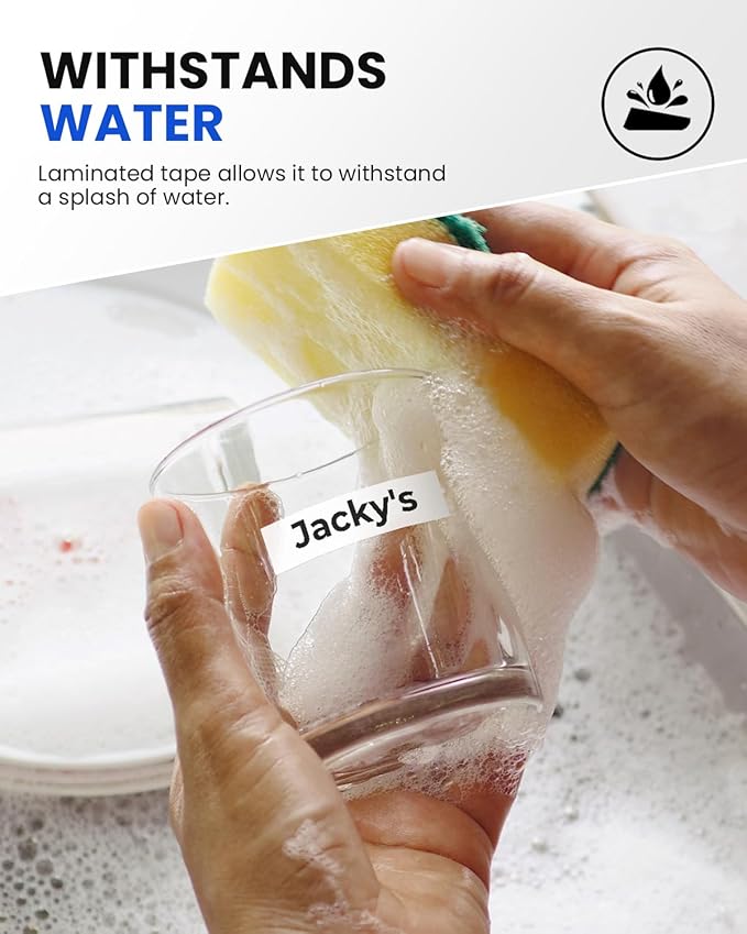 Label Maker Tape Compatible with Brother P-Touch Label Tape TZe-231 TZ TZe 12mm 0.47 Laminated White 1/2" TZE231 for PT-D210 D220 H110 D410 D610BT P710BT H111 Cube 1880 Refill, Black on White, 6-Pack