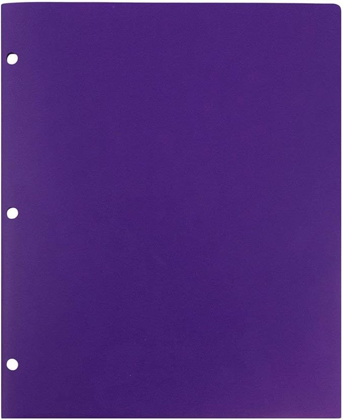 JAM PAPER Heavy Duty Plastic 3 Hole Punch Pocket Folders - Extra Tough School Folders - Assorted Primary Colors - 6/Pack
