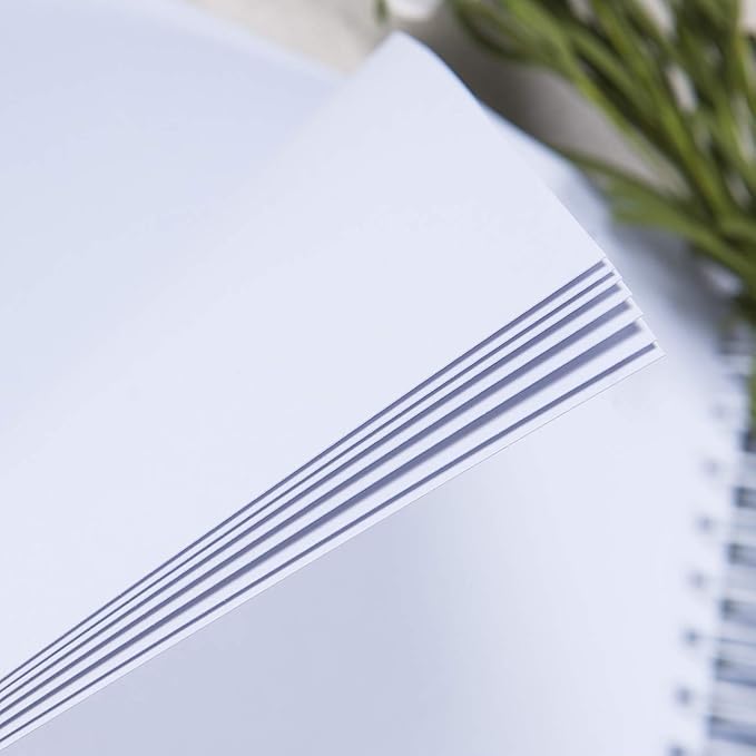 8 x 8 Inch Small DIY Scrapbook Photo Album with Window Design Cover 80 Pages Craft Paper Memory Book for Weeding Family Travel and Baby (White)