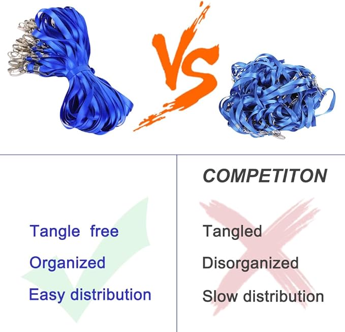 10pack Lanyards for Id Badges Holder Bulk Lanyard with Clip Swivel Hooks for Name Tag ID Badge Holder,Students, Employees (10, Blue)