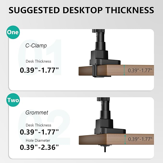 WALI Triple Monitor Mount - Extra Tall 3 Monitor Desk Mount for 13 to 49" Ultrawide Screens, Up to 44 lbs, Fully Adjustable Heavy Duty Gas Springs, VESA 75/100 mm (GSDM003-P), Black