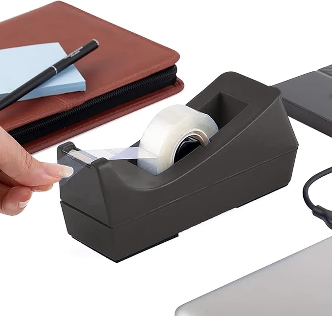 Transparent Tape with Dispenser 6 Pack Tape Dispensers Desk unweighted Non Skid Base Desktop Dispenser Bulk for Office Home School
