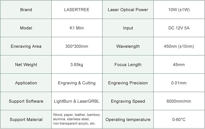LASER TREE 80W Laser Engraver, 10000mW(10W) Laser Output Laser Engraving Cutter with Air Assist Pump & Magnetic Pad Kit, Built-in FAC, Eye Protection Laser Engraver for Wood Acrylic, Leather, Class 4