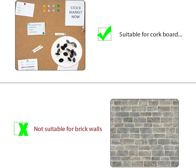 300 PCS Thumb, Tacks Plastic Round Head Thumbtack, Plastic Roundness Push Pins, Roundness Head Thumbtack for Map, Office, Photo Wall, Cork Board (Black)