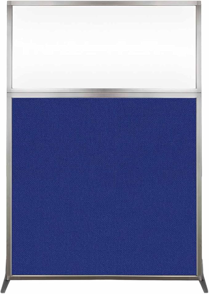 Versare Hush Screen Portable Room Divider | Workstation Wall Divider | Freestanding Privacy Hush Panels | Clear Windows | Fabric Office Divider Screen | Great for Room Separation