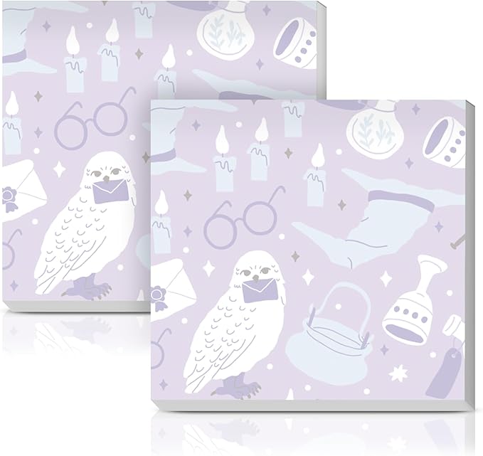 Sticky Notes 3x3 Inches, 2 Pads Cute Colorful Self-Stick Note Pads, Easy to Post for Home, Office and Daily Life Organization Cute Purple Bird