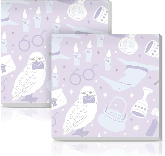 Sticky Notes 3x3 Inches, 2 Pads Cute Colorful Self-Stick Note Pads, Easy to Post for Home, Office and Daily Life Organization Cute Purple Bird