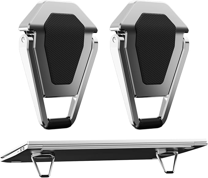 Portable Laptop Stand, Mini Aluminum Keyboard Riser,Foldable Cooling Pad,Ergonomic Adjustable Laptop Stand Holder for 11.6-17 Inch Laptops for MacB00k Air/Pro,Silver