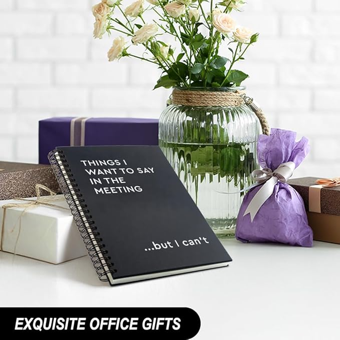 Things I Want To Say In The Meeting 160 Pages Hardcover Blank Spiral Notebook, Funny Coworker Journal Gifts, Humour Office Gifts for Coworker Colleague Employees, Sarcastic Saying Notebook