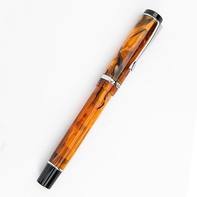 Conklin Duragraph Fountain Pen Amber - Broad Nib, Luxury Writing Instrument with Warm Amber Finish