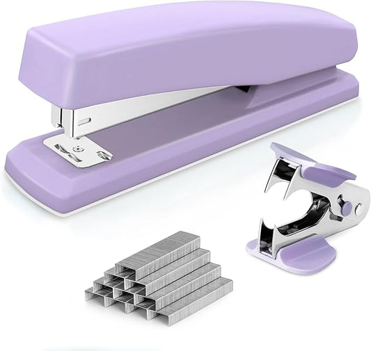 Deli Stapler, Desktop Stapler, Office Staplers, 25 Sheet Capacity, Includes 1000 Staples and Staple Remover, Purple