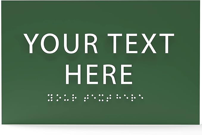 6" X4" Personalized Custom Sign- Tactile Graphics Grade 2 Braille Text | ADA Compliant Wall Mount Plastic Signs For Schools, Offices, Businesses, Apartments & Restaurants