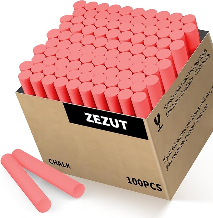 Red Chalk 100PCS, Low Dust Chalks Stick Bulk for Chalkboard Blackboard Non-Toxic