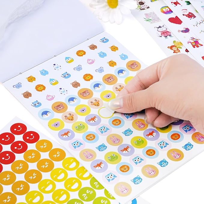 1700+ Planner Stickers Book, 24 Sheets Waterproof Repositionable Stickers for Journal, Bullet Planner, Scrapbook & Calendar, Functional Decorative Sticker Set & Gift (Cute Theme)