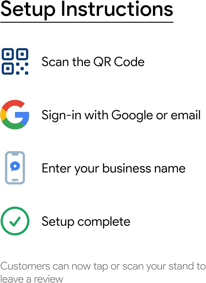 Google Review Stand - NFC & QR Code, Easy Setup, For All Businesses (3-Pack)