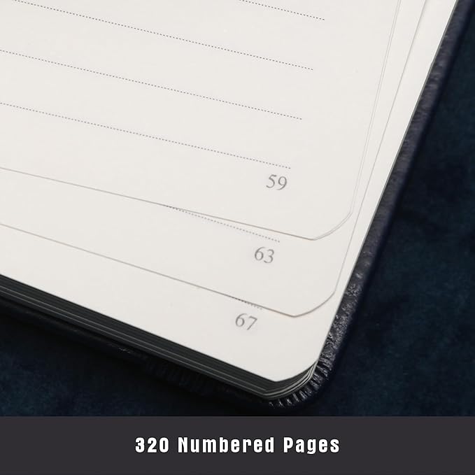TIEFOSSI Lined Journal Notebook for Women Men, Leather Journal with Pen, A5 Evil Eye Hardcover Notebook for Work, Journaling, Travel & School, 100 GSM Thick Paper, 320 Numbered Pages, 6.2 x 8.3 in