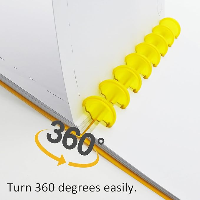 100pcs Discbound Notebook Discs DIY Planner Accessories fits for Tul,Levenger,Arc,Happy Planner,Talia(Transparent Yellow,0.7inch/18mm)