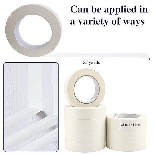 Masking Tape 1 Inch wide, 12 Rolls Painters Tape, Painter's Painting with Multi-Surface Adhesive Backing for Artist DIY Crafts, Arts, Decorations, Wall Painting 1 Inch x 55 Yards (660 Yards Total)