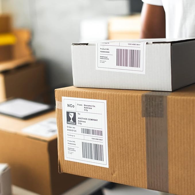 Half Sheet Shipping Labels - 20000 Counts, 8.5” x 5.5” Self Adhesive Shipping Label White Internet Mailing Labels 2 Per Page, Laser & Inkjet Printer Compatible [10000 Sheets 8.5” x 11”]