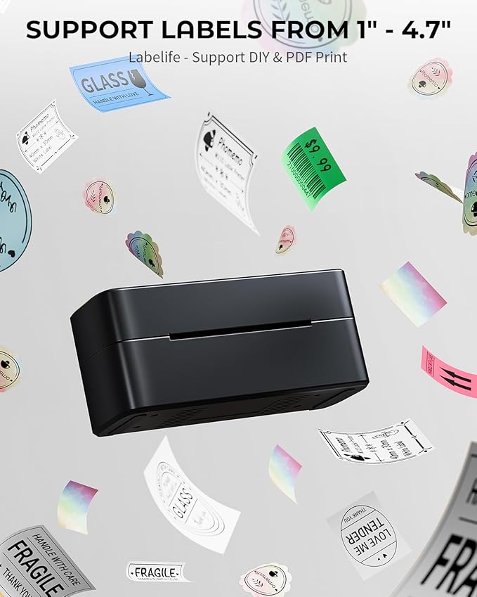 Phomemo Label Printer, 4x6 Shipping Label Printers for Small Business, Wireless Thermal Printer Compatible with Android&iOS, Windows, Chrome, Bluetooth Printers Used for Amazon, Ebay, Shopify, USPS