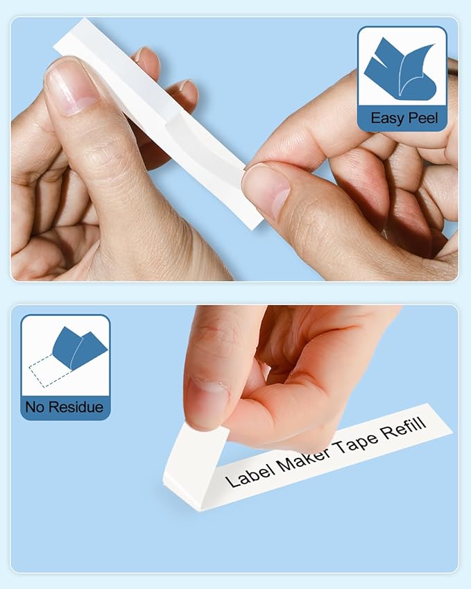 Label Maker Tape Refill 12mm 0.47 Laminated White Replace for Brother P-Touch Label Tape TZe TZ TZe-231 TZe231 Compatible with Brother P Touch PTD210 PTD220 PTH110 PTH111, Black on White, 6 Pack