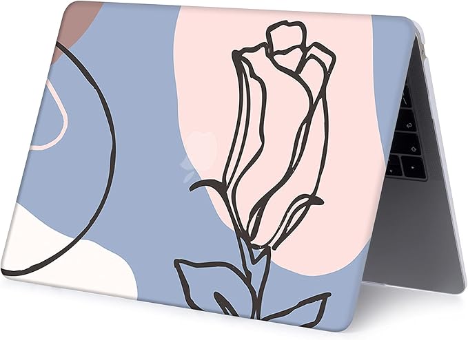 Bandless Case Compatible with MacBook Air 13 Retina 2018 2019 2020 Model A1932 A2179 A2337 M1, Plastic Hard Cover Keyboard Skin for inch Touch ID - Simple Flower A2337/A2179/A1932 (Air 2018-2020)