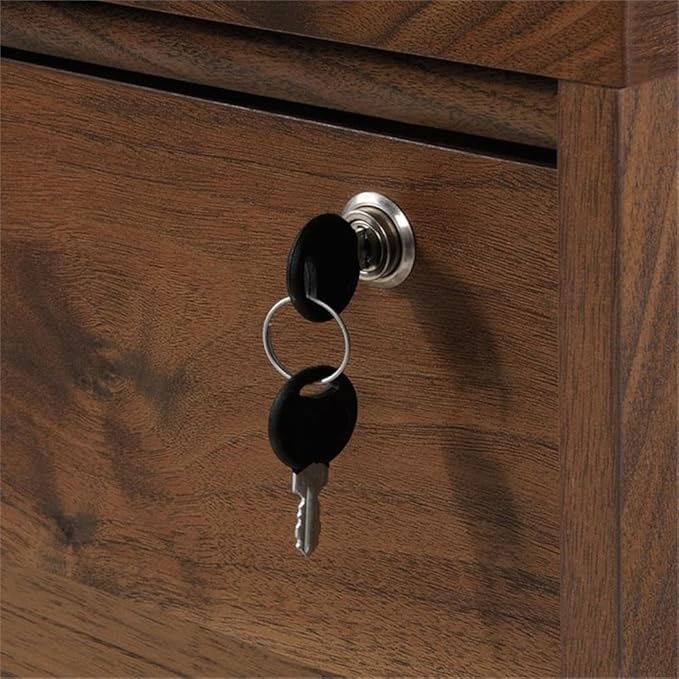 Pemberly Row 2 Drawers 30.28" Vertical Walnut Engineered Wood Filing Cabinet Lockable Easy Assembly Stationary Legal/Letter Size for Home, Office