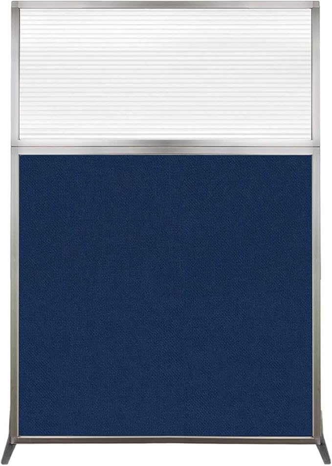 Versare Hush Screen Portable Room Divider | Workstation Wall Divider | Freestanding Privacy Hush Panels | Clear Fluted Windows | Fabric Office Divider Screen | Great for Room Separation