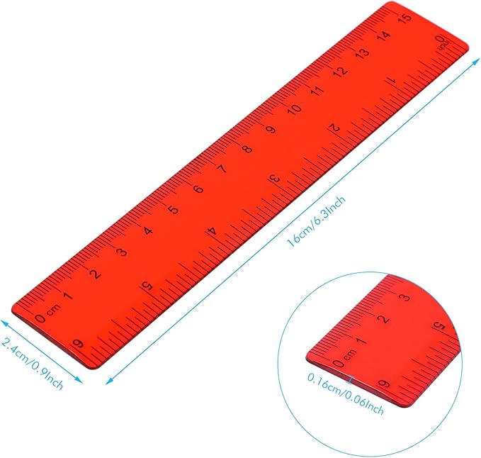 Zonon 50 Pcs 6 Inch/12 Inch Plastic Rulers Bulk Flexible Straight Rulers with Inches Centimeters First Day of School Gift Students Back to School Office Home Supplies (Colorful,6 Inch)