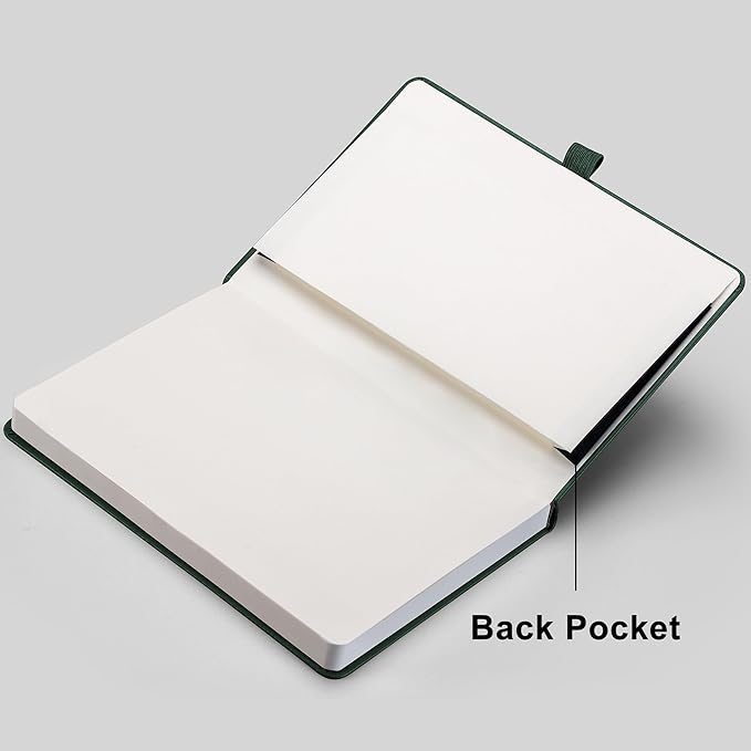 RETTACY Blank Journal Notebook, 2-Pack, 192 Pages per Pack, A5 Medium Size (5.7'' x 8.3''), Leather Hardcover, 100 GSM Thick Paper, for Sketching, Drawing, Painting (Black & Pink)