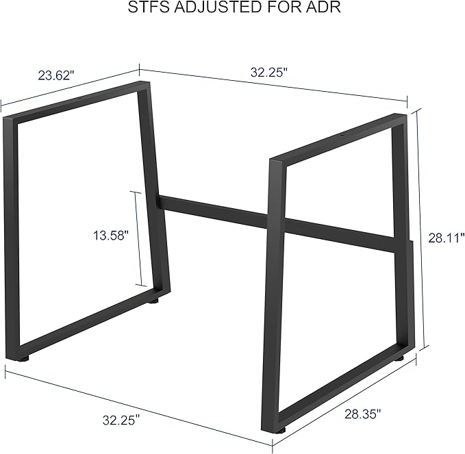 Rocelco 32" Height Adjustable Standing Desk Converter with Floor Stand Bundle - Slide Out Retractable Keyboard Tray - Sit Stand Up Dual Monitor Riser - Computer Workstation - Black (R ADRB-STFS)