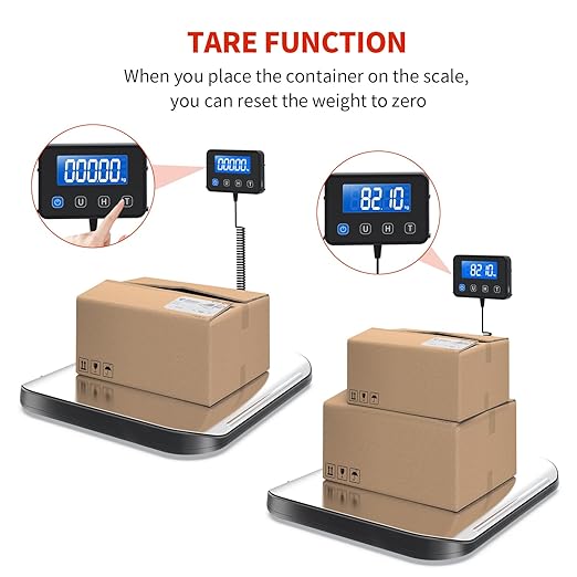 KKZ Shipping Scale, 440 LB Heavy Duty Postal Scale for Packages, Large Mailing Scale for Postage, Industrial, Small Business, Laundry, Warehouse, Stainless Steel