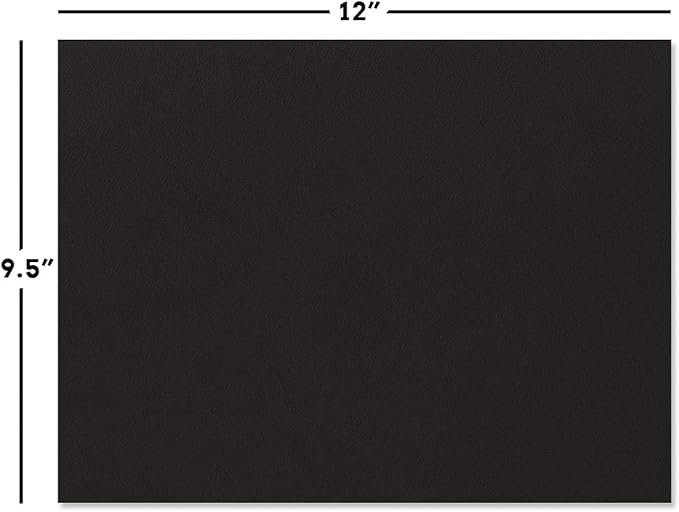 Plain Black Certificate Folders - Pack of 25, Linen Cover 80 lb. Stock, Folded, Die-Cut Corners, for Office, Business Awards, Graduation, School Diploma Holder, 9-1/2" x 12"