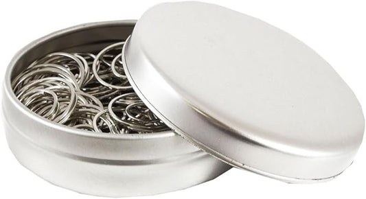 JAM PAPER Circular Paper Clips - Round Paperclips - Silver - 50/Pack