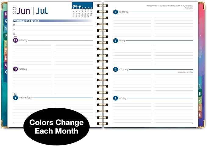 HARDCOVER 2026 Planner, 8.5"x11": 14 Months (November 2025 - December 2026), Daily Weekly Monthly Planner, Yearly Agenda, Bookmark, Pocket Folder and Sticky Note Set (Orchid)