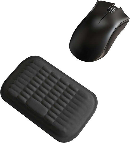 MEKASS Ergonomic Mouse Wrist Rest, Premium Memory Foam Mouse Wrist Pad Support Relieve Wrist Pain for Long Hours of Work, Gaming (Classic Black）