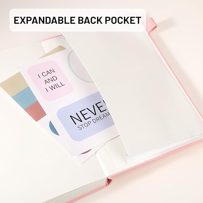 CAGIE Graph Paper Notebook 320 Pages 100 GSM Graphing Grid Journal B5 Hardcover Leather Quad Ruled Notebooks for Engineering, Math, Work, Pink