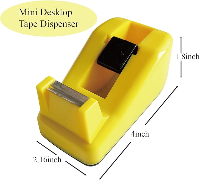 Desktop Tape Dispenser Cute Light Office Tape Dispensers, Nano Pads Fix Base, Black