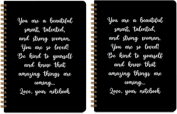 2pcs Christian Spiral Notebook, Appreciation Gifts for Women College Ruled Spiral Notebook, Inspirational Gifts160 Pages Hardcover Notebooks Journals for Writing Travel Business Office