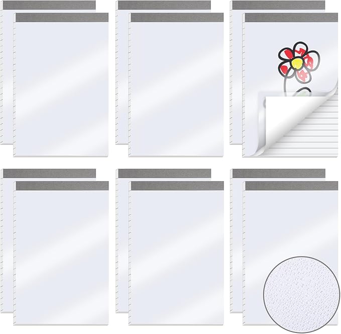 12 Pack Waterproof Cover Memo Pads 5.5" x 8.5" Lined Note Pads Writing Pads (51 Sheets Each Pad, Double Side Printed)