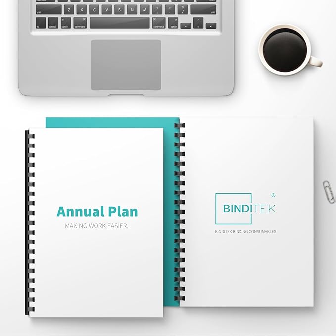 Binditek 100 Pack Plastic Binding Comb Spines, 1/2 Inch Diameter, 90 Sheet Capacity, for Letter Size, Black, for Students and Coworkers