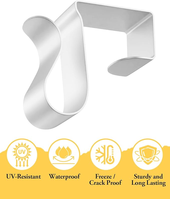 Gutter Clips for Hanging Outdoor Lights: 50Pcs Metal White Weatherproof Christmas Light Clips for Outside String Lights Xmas Halloween Seasonal Rope Mini Decoration Lights