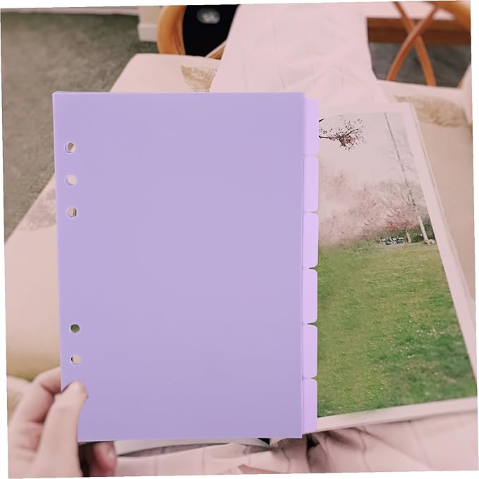 Didiseaon 6Pcs Binder Dividers with Tabs and Punch Insertable Sheet Protectors for Organizers Office and School Document Separators for Quick Classification