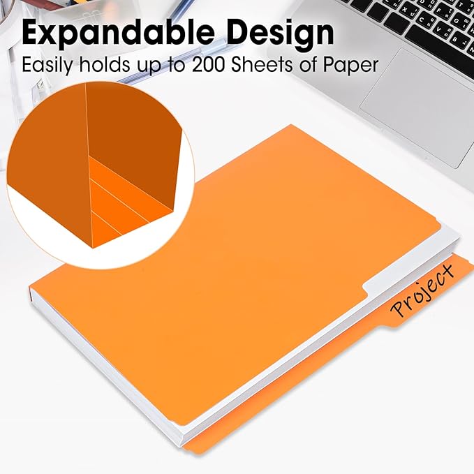 240 Pack Colored File Folders, 1/3 Cut Tab File Folders Letter Size 8.5 x 11 Inch, Assorted 8 Colors Filing Folder for Office School Business