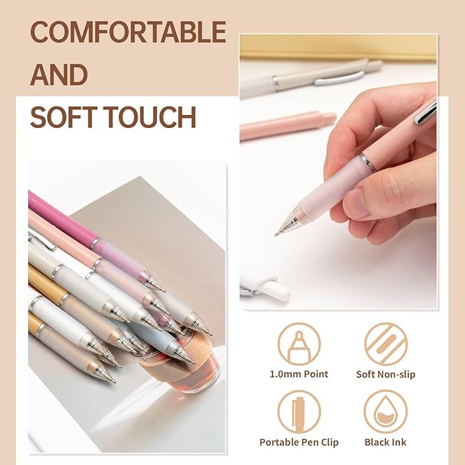 Ball Point Pen Black Ink Ballpoint Pens with Super Soft Grip Medium Point 1.0mm Office Pens (18-count)